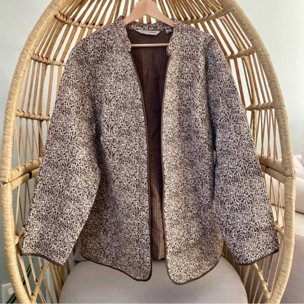 %100 SILK JACKET WMN Soft By Avenue 26/28  Large Vintage Bohemian Cabincore Cozy